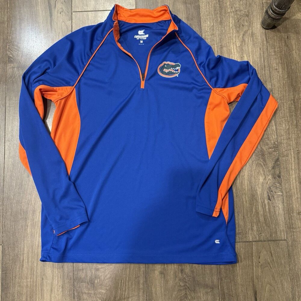 Florida Gators Colosseum Polyester Qtr Zip Men’s Size M Orange Blue Long Sleeve